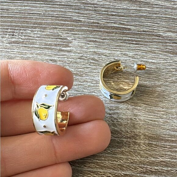 Bohemian lemon hoop earrings A811 - Picture 3 of 5